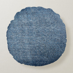 Coussins Ronds Shabby texture denim pour arrière - plan. Jeans b