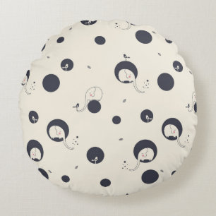 Coussins Ronds Shy Elephant Motif