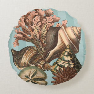 Coussins Ronds Silhouette de vie marine