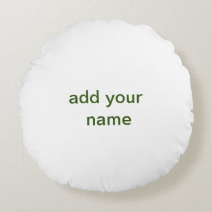 Coussins Ronds Simple minimal vert ajoutez votre texte nom photo