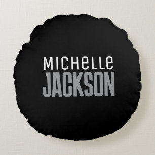 Coussins Ronds Simple minimaliste Moderne Votre Nom Message