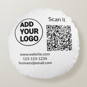Coussins Ronds Simple minimum q r code ajouter logo code d'analys