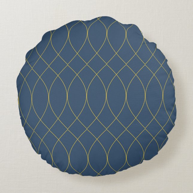 Coussins Ronds Simple, moderne, cool, tendance courbe, lignes ond (Dos)