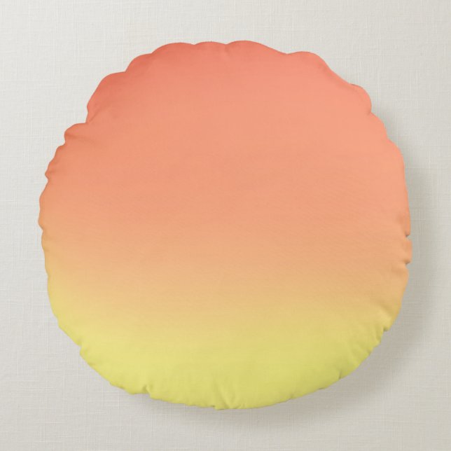 Coussins Ronds Simple Sunset Ombre Effet orange et jaune (Devant)