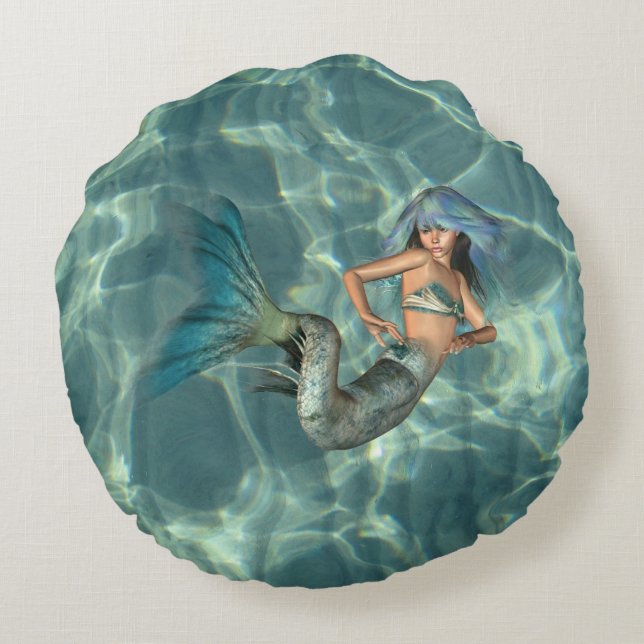 Coussins Ronds Sirène sous-marine (Dos)