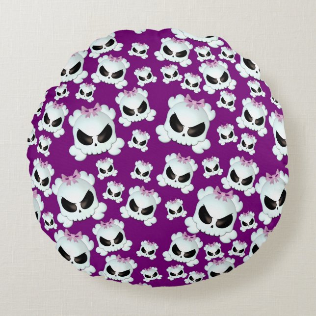 Coussins Ronds Skullz Girly (Devant)