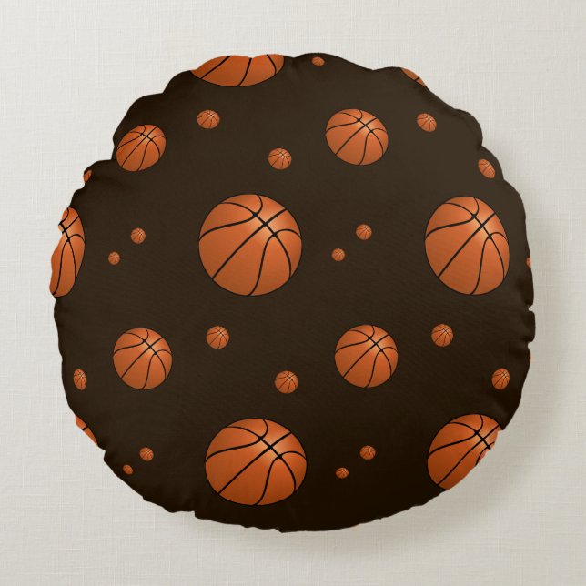 Coussins Ronds Slam Dunk Basketball Pattern Sports (Devant)