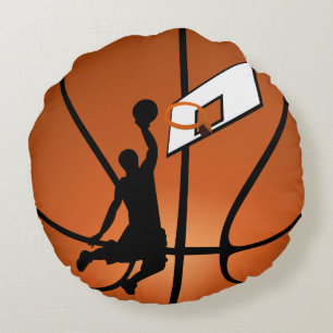 Coussins Ronds Slam Dunk Joueur de basket-ball