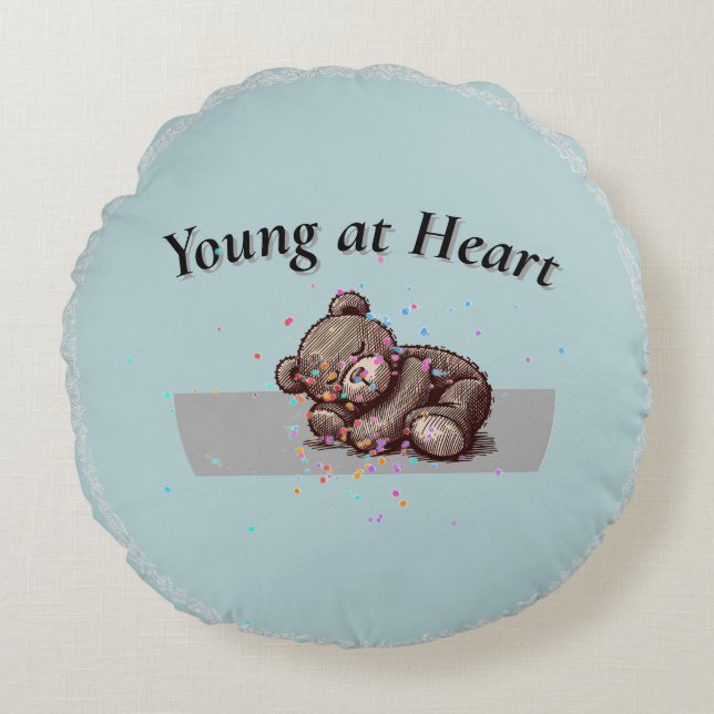 Coussins Ronds Sleeping Teddy Bear Round Pillow (Devant)