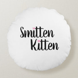 Coussins Ronds Smitten Kitten Cute Valentine’s Day