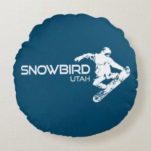 Coussins Ronds Snowbird Utah Snowboarder Jeter l'oreiller