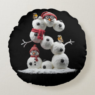 Coussins Ronds Snowman-minion en forme de S