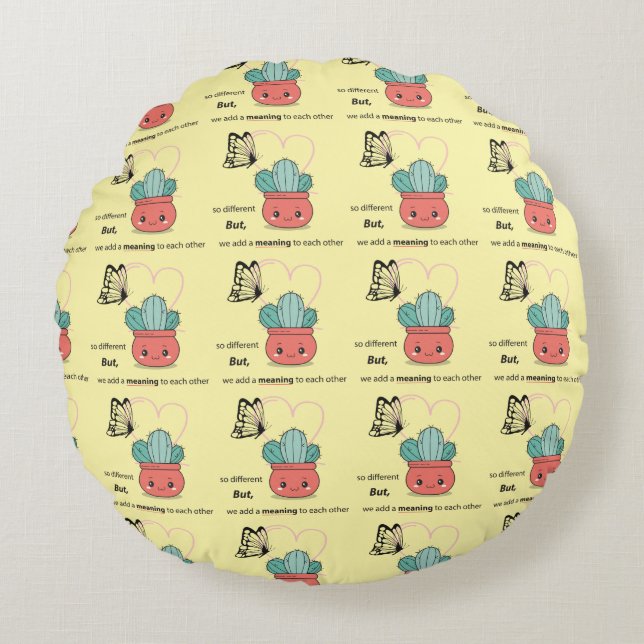 Coussins Ronds So Different, Parfait Ensemble - mignon couple d'a (Devant)