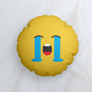 Coussins Ronds Sobre Triste visage Jaune Emoji