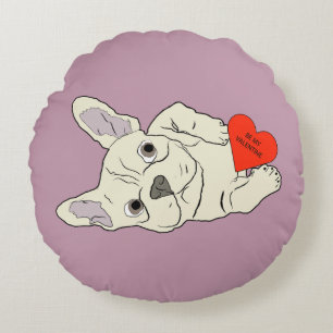 Coussins Ronds Sois mon Valentin, chien