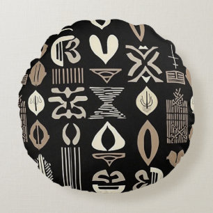 Coussins Ronds Sophistiqué Boudcloth Africain Caraïbes