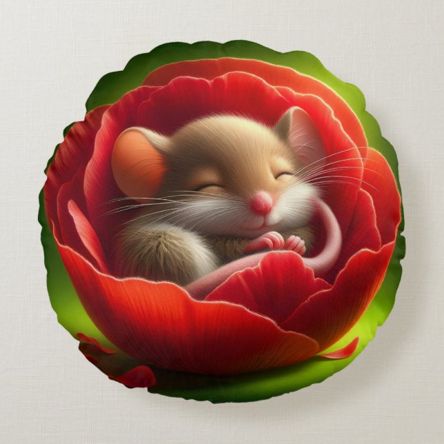 Coussins Ronds Souris couchée (Devant)