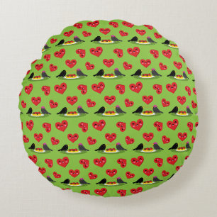 Coussins Ronds Spaghetti Boules de viande Romantique Date Motif