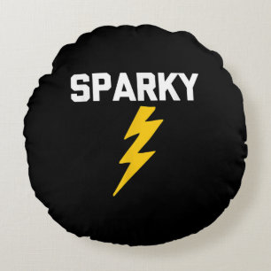 Coussins Ronds Sparky Funny Dit Sarcastique Novelty Electricien