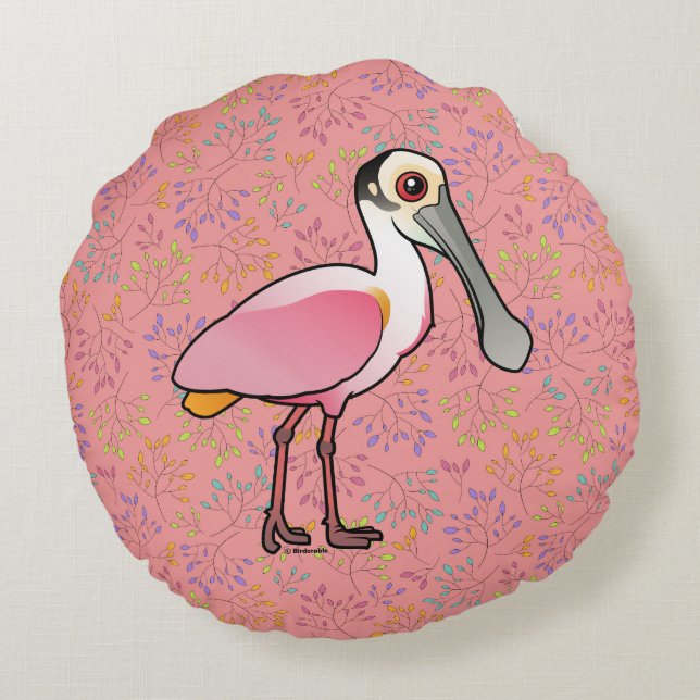 Coussins Ronds Spatule rose de Birdorable (Dos)