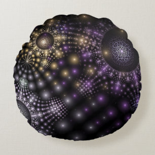 Coussins Ronds Sphère fractale Art Mandala Universe Jeu d'oreille