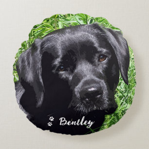 Coussins Ronds Spring Joy - Labrador Retriever - Black Lab