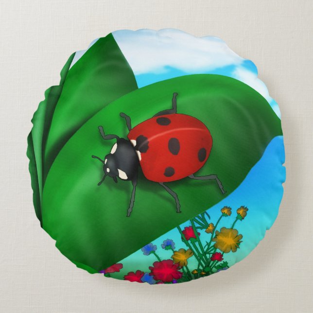 Coussins Ronds Spring Time Lady Bug (Devant)