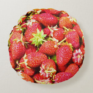 Coussins Ronds "Stack of Strawberries Fruit" jolie photo. Command