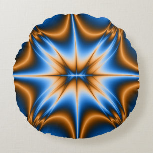 Coussins Ronds Star de design bleu et or