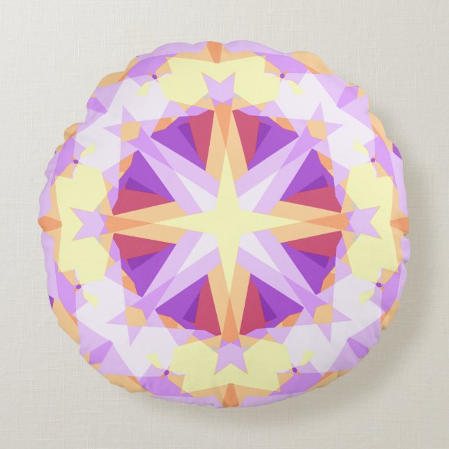 Coussins Ronds Star moderne Noël Festive violet or jaune (Devant)