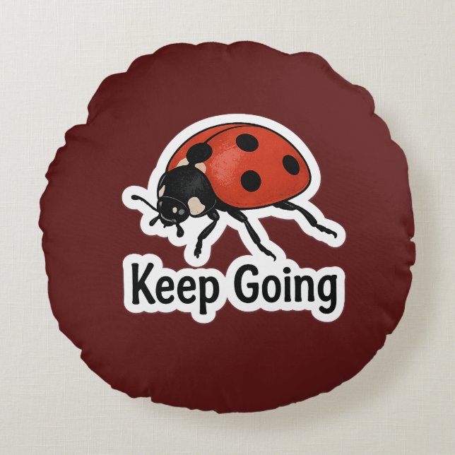 Coussins Ronds Sticker de motivation de Ladybug (Devant)