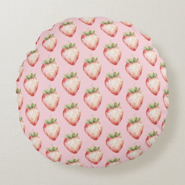 Coussins Ronds Strawberry Fruit Birthday (Devant)
