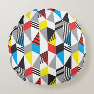 Coussins Ronds Style Bauhaus rétro : Abstrait sans couture