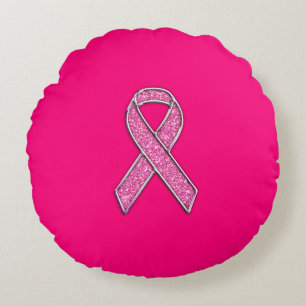 Coussins Ronds Style de Parties scintillant Chrome Vibrant Pink R
