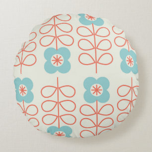Coussins Ronds Style nordique Géométrique Floral Vintage.