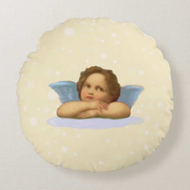 Coussins Ronds Style Raphael Cherub sur le beige clair (Devant)