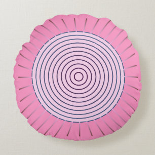 Coussins Ronds Sunburst géométrique moderne - Nuances de rose
