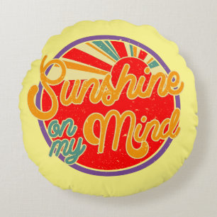 Coussins Ronds Sunshine On My Mind - amusant été rétro