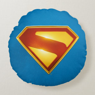 Coussins Ronds Superman Golden S Shield brillance