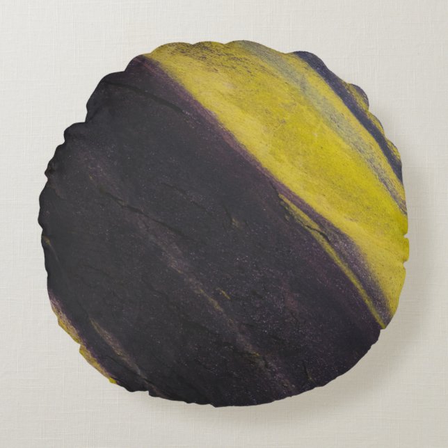 Coussins Ronds Surface noire et jaune (Devant)