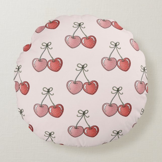 Coussins Ronds Sweetheart Cherries (Devant)