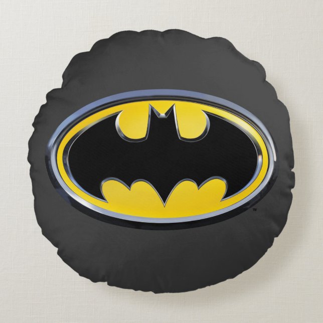 Coussins Ronds Symbole Batman | Logo classique (Devant)