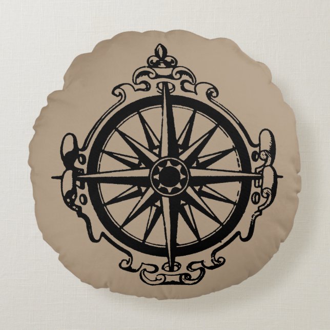 Coussins Ronds Symbole : Boussole (Devant)