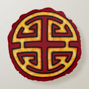 Coussins Ronds Symbole chinois de Lu