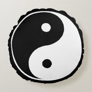 Coussins Ronds Symbole chinois Ying Yang classique