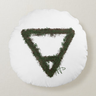 Coussins Ronds Symbole d'alchimie de l'élément rocheux de la Terr