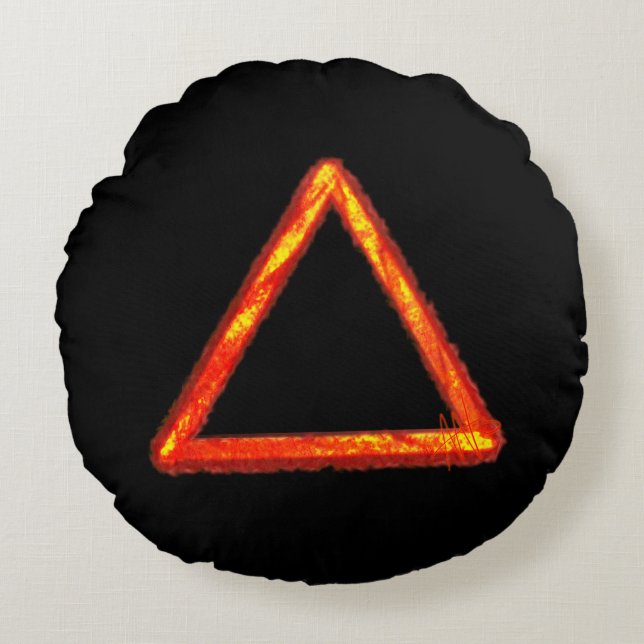 Coussins Ronds Symbole d'alchimie d'élément de feu lame (Devant)
