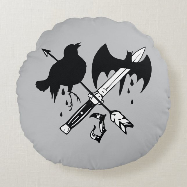 Coussins Ronds Symbole de joker du peloton | de suicide (Devant)
