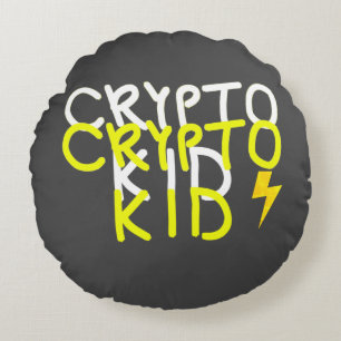 Coussins Ronds Symbole d'énergie pour enfant Crypto Funky