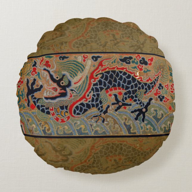 Coussins Ronds Symbole dragon chinois Antique asiatique (Devant)